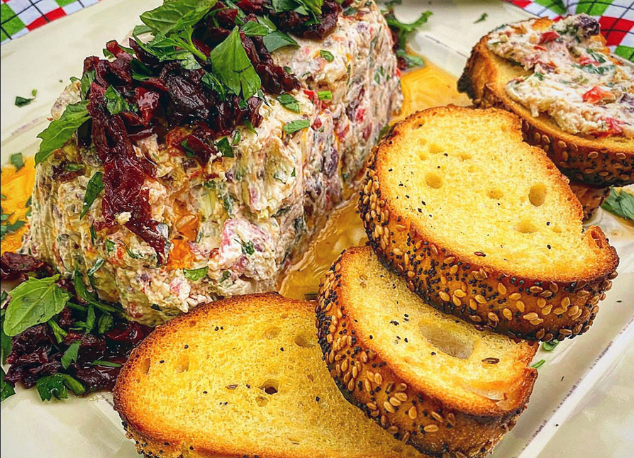 Salami, Olive and Sun-Dried Tomato Cheese Loaf