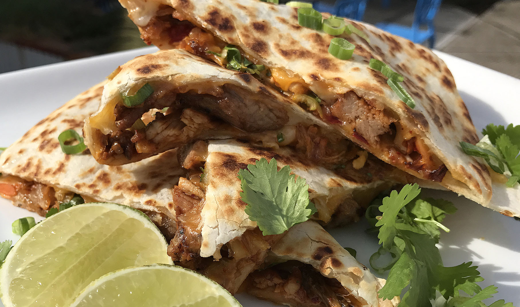 Korean Pork and Kimchi Quesadilla