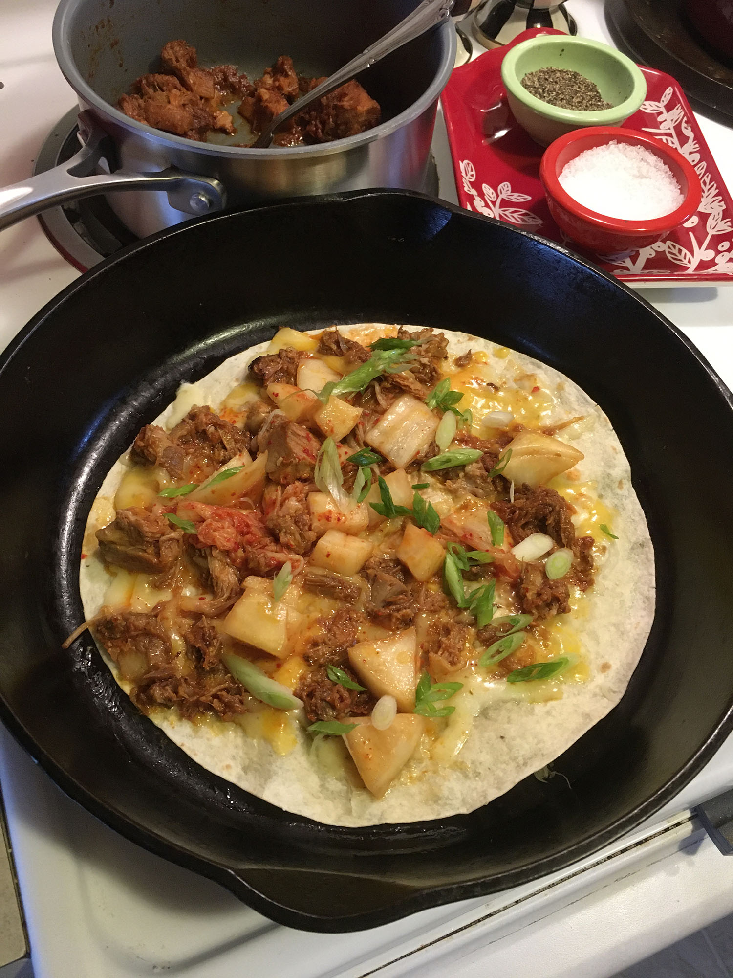 Korean Pork and Kimchi Quesadilla