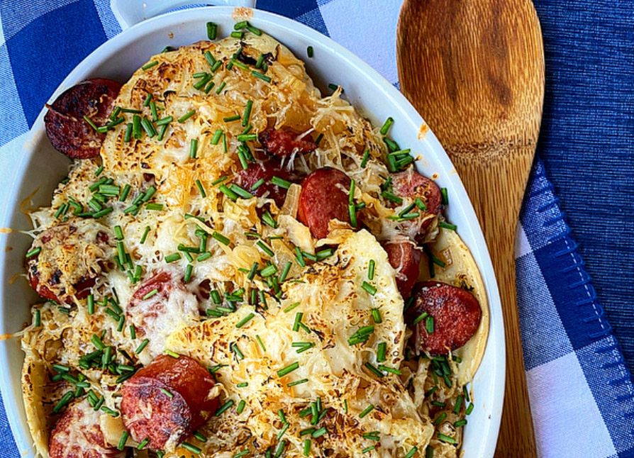 Killer Kielbasa and Pierogi Bake