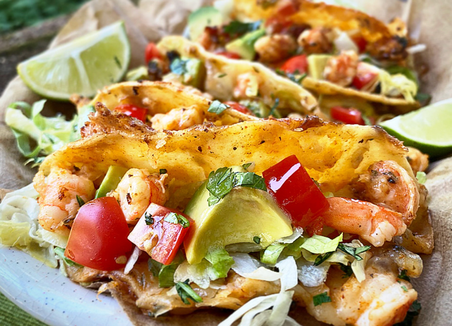 Cheesy Shrimp Tacos