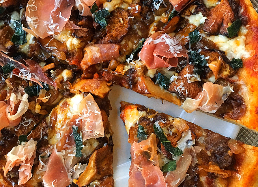 Chanterelles, Sage & Prosciutto Pizza