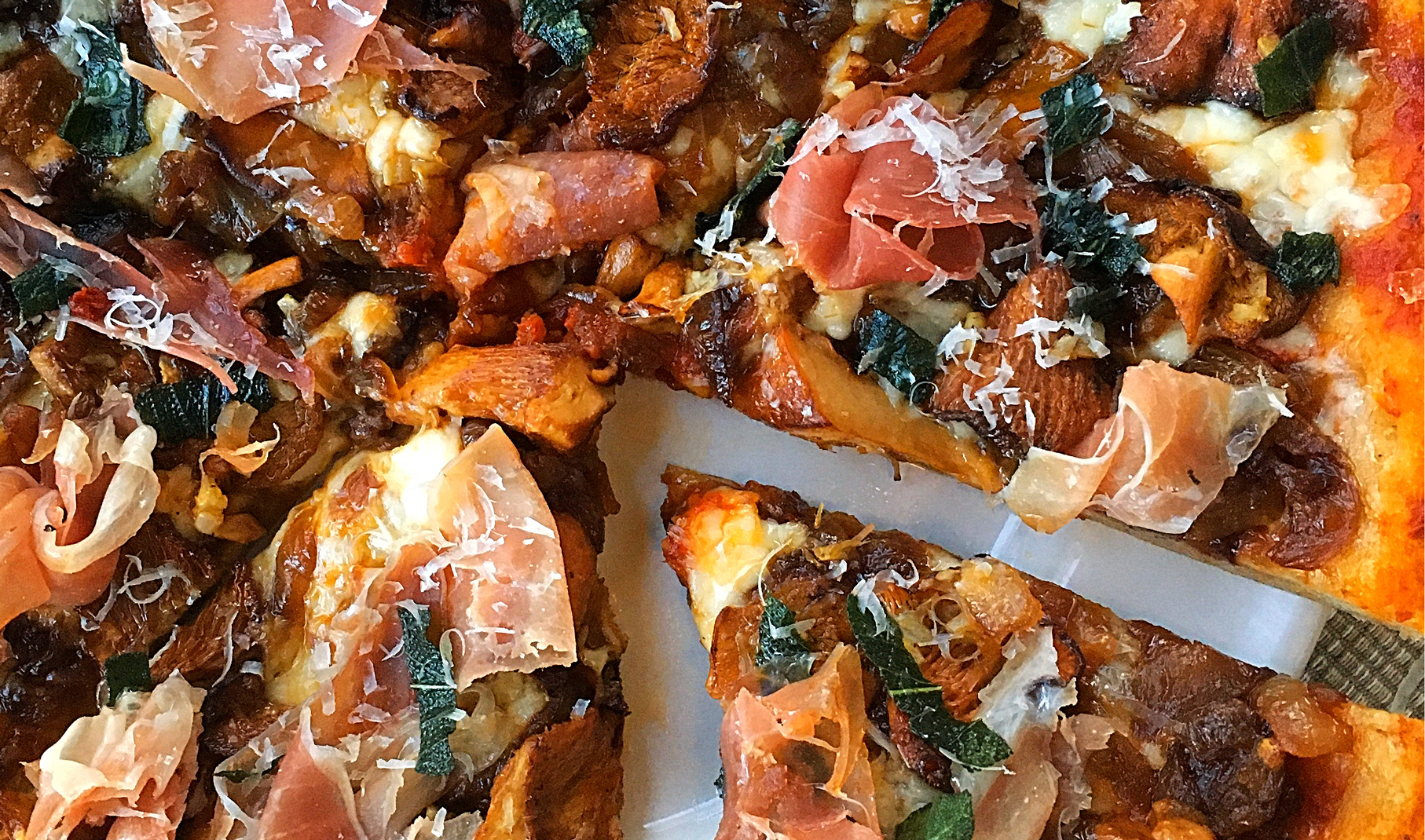 Chanterelles, Sage & Prosciutto Pizza